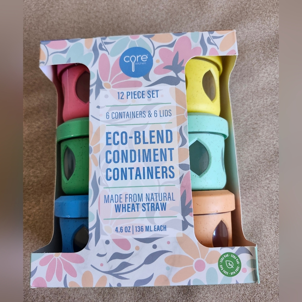 Core Home Eco-Blend Condiment Containers - Colorful Set